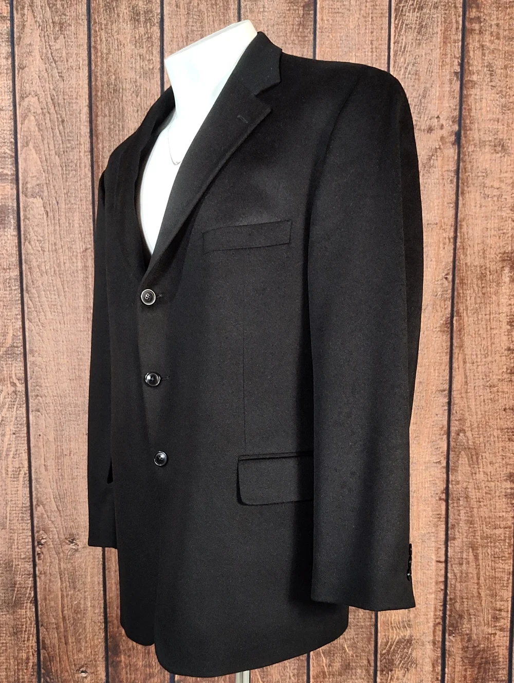 Lanificio Columbo Italy Pure Black Cashmere Mens Blazer Like New